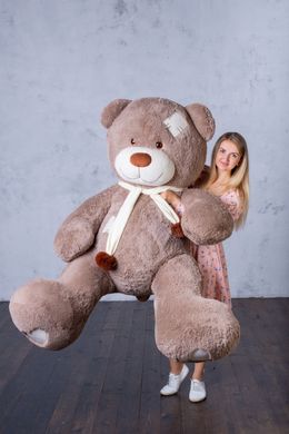 Ведмедик з латками Плюшевий із серцем Yarokuz Дональд 2 метра Капучіно (YK0136) фото