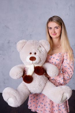 Ведмедик з латками Плюшевий із серцем Yarokuz Уолтер 80 см Марципан (YK0127) фото