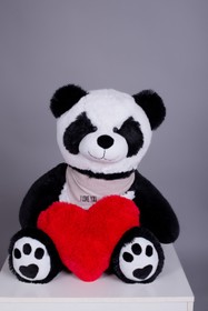Ведмедик Плюшевий Yarokuz Панда з серцем 90 см (YK0142) фото